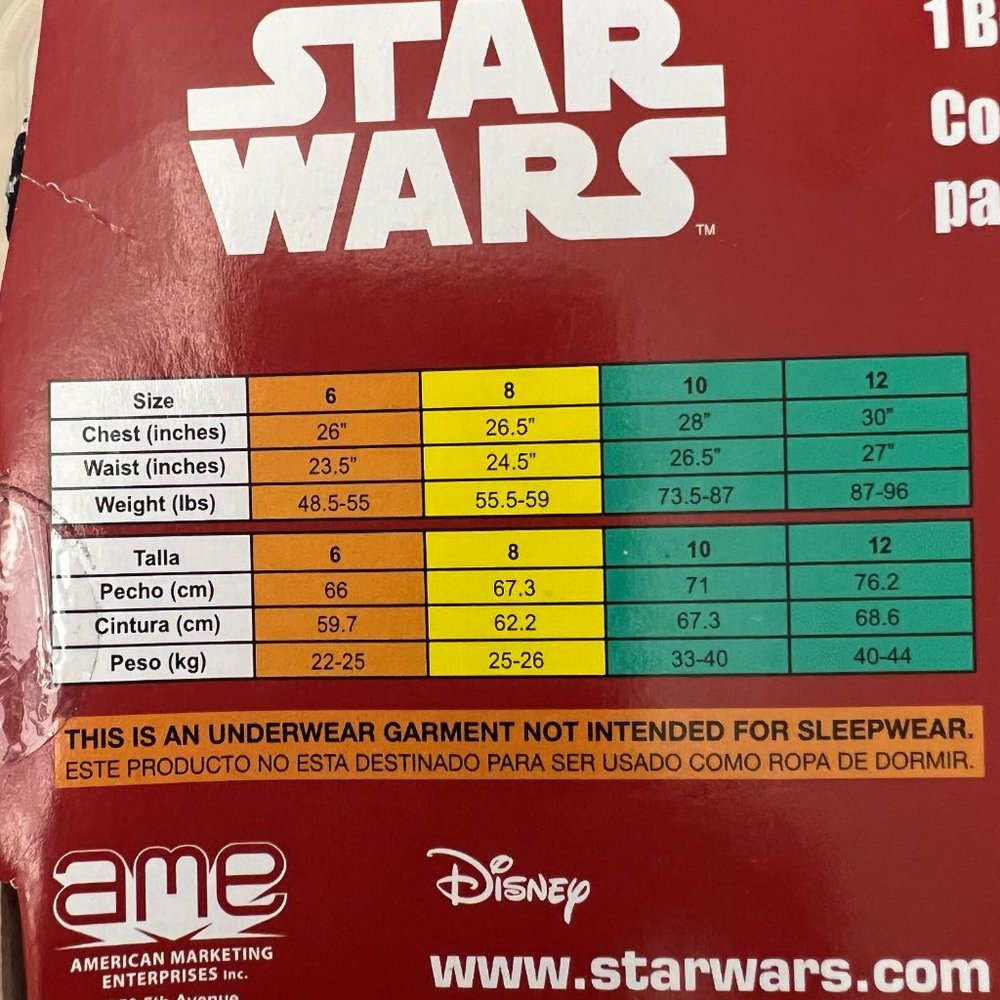 Star Wars Boys' Thermal Underwear Set Black Size 6 - Picture 3 of 5